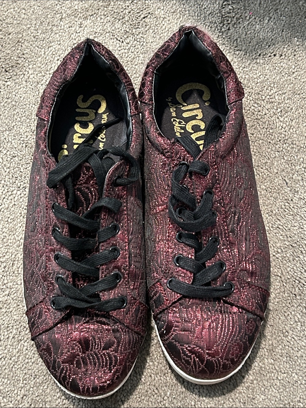 Circus by Sam Edelman Men's Wine Textured Lace-Up Sneakers